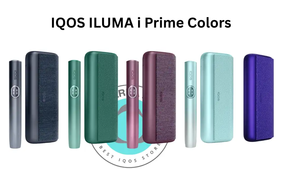IQOS ILUMA i Prime all colors — Midnight Black, Aspen Green, Breeze Blue, Garnet Red, Electric Purple — Dubai UAE IQOS ILUMA i Prime all colors — Midnight Black, Aspen Green, Breeze Blue, Garnet Red, Electric Purple — Dubai UAE