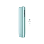 IQOS ILUMA i One Breeze Blue side view — metallic blue bladeless IQOS Dubai