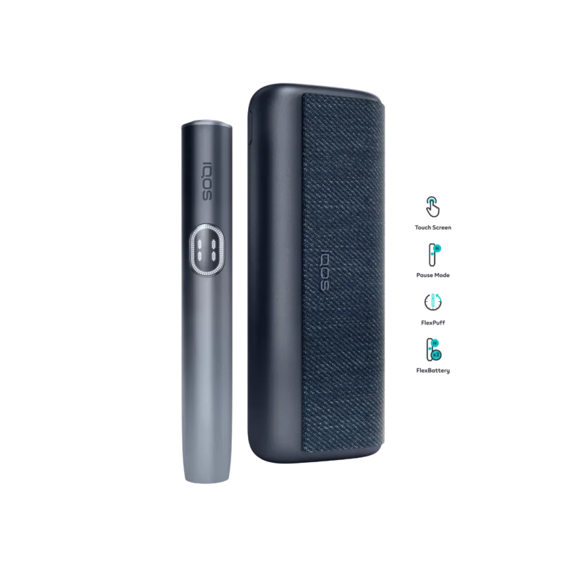 IQOS ILUMA i Prime Midnight Black holder touch screen — flagship IQOS device Dubai